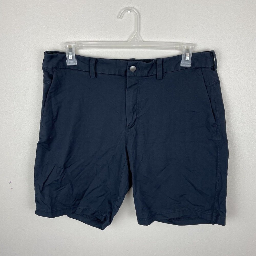 Lululemon Mens Commission Short Qwick Chino 9" Navy Blue Size 36 Stretch